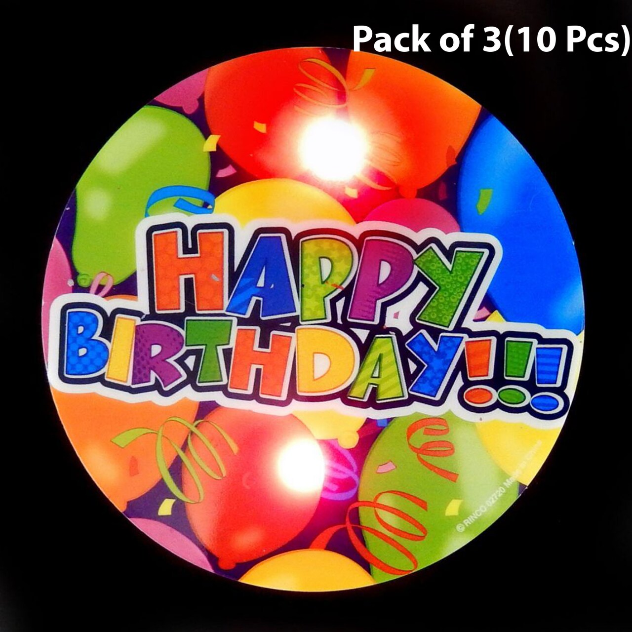Light Up Happy Birthday Button 3 1/2 inch diameter | Joyful Memories and Cherished Moments | RAHEEV®